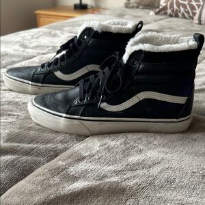 Vans Black and White High-Top Sneakers